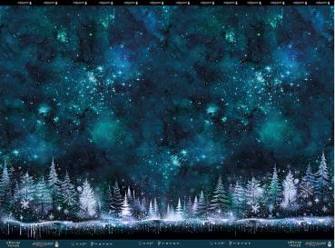 Cozy Winter petrol - French Terry - großes Panel 2m